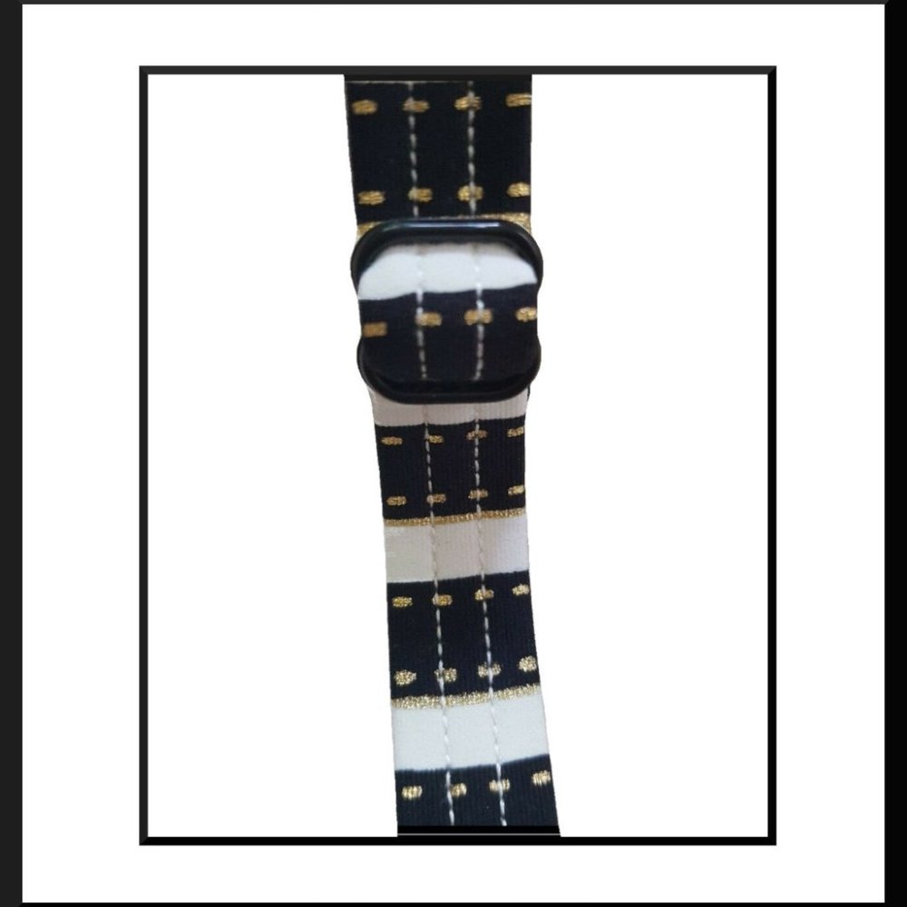 NWT NIP TUCK Ahoy Joanne Bond Eye Shirred NAVY SILVER FOIL Stripe Swimsuit/Sz 8 - Picture 9 of 10